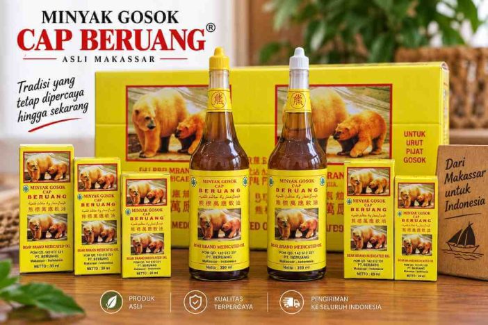 Minyak Gosok Cap Beruang asli Makassar