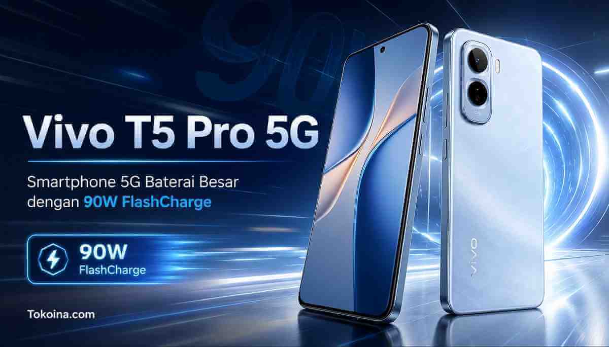 vivo T5 Pro 5G dengan Dimensity 7400-Turbo, baterai 6500 mAh, dan 90W FlashCharge